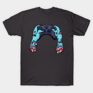 Zombie Hands Holding Video Game Controller T-Shirt